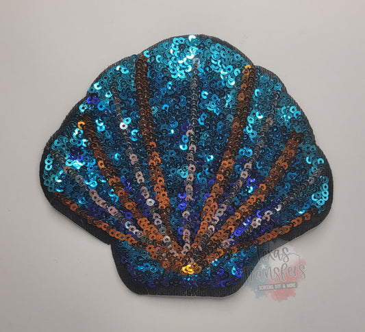 Sequin Seashell Iron-On PATCH - Texas Transfers and Designs