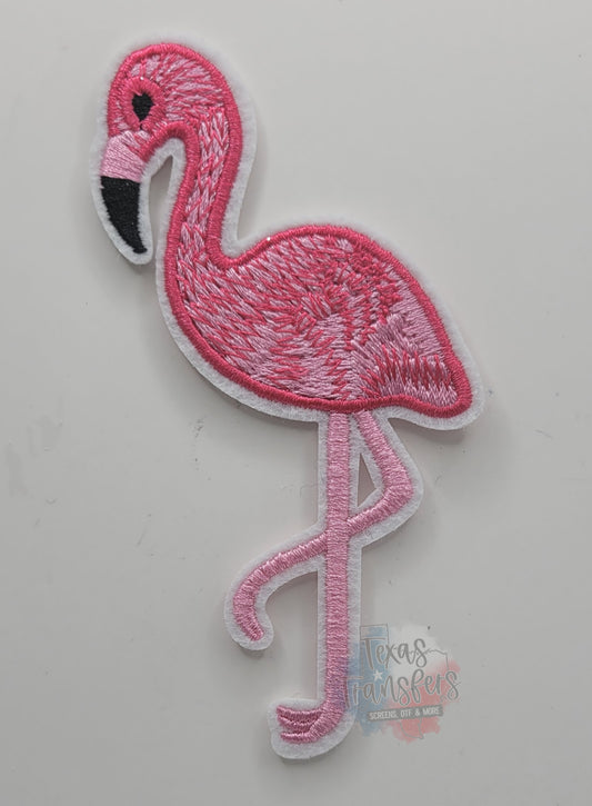 3.5" Flamingo Iron-On PATCH - Texas Transfers and Designs