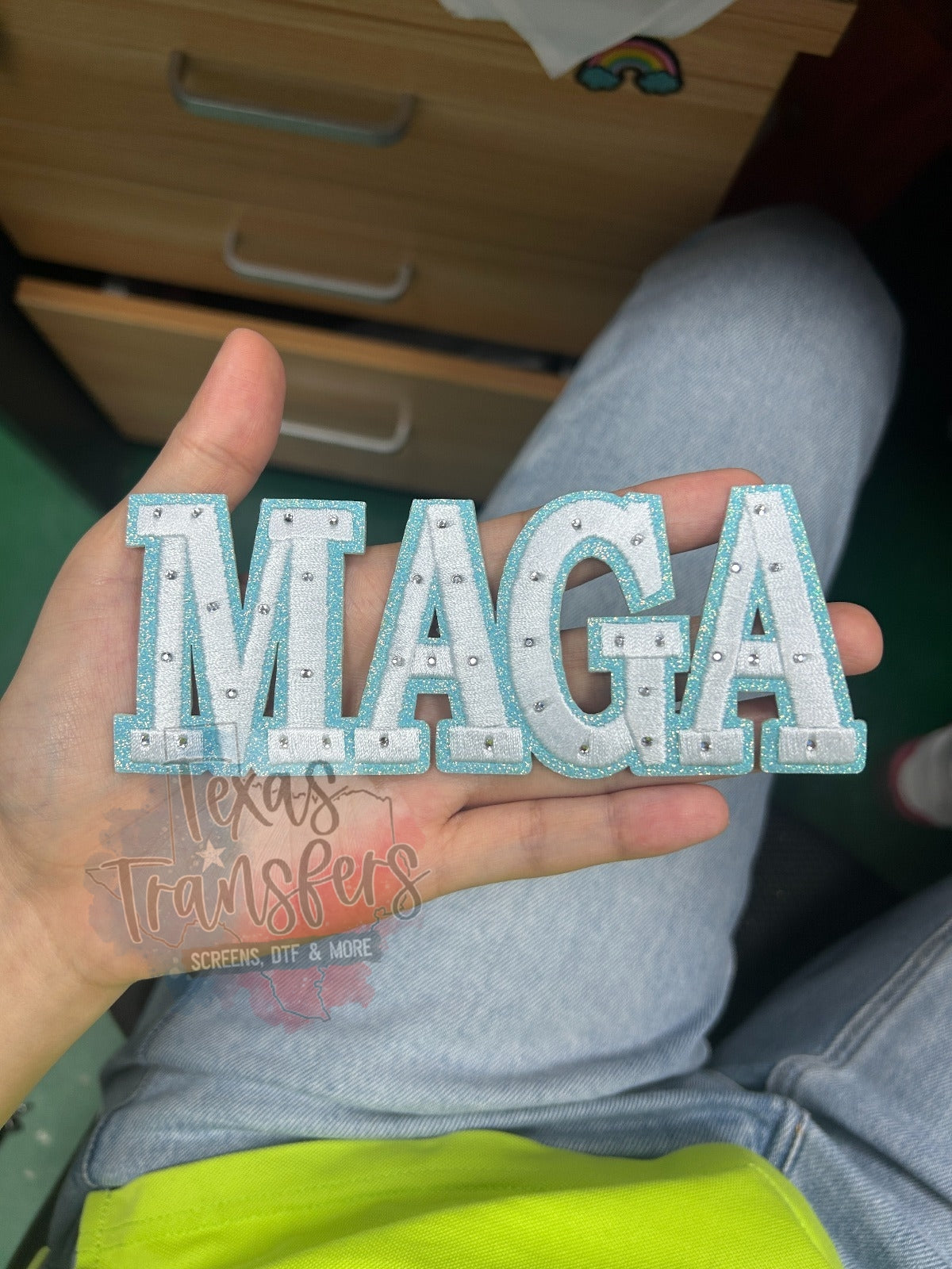 MAGA Rhinestone Iron-On PATCH - Texas Transfers and Designs