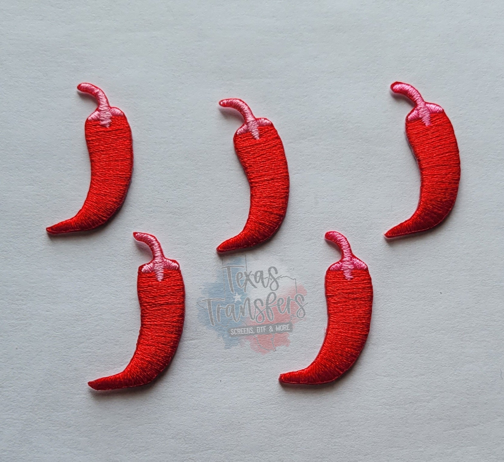 Mini Red Peppers Iron-On PATCH - Texas Transfers and Designs