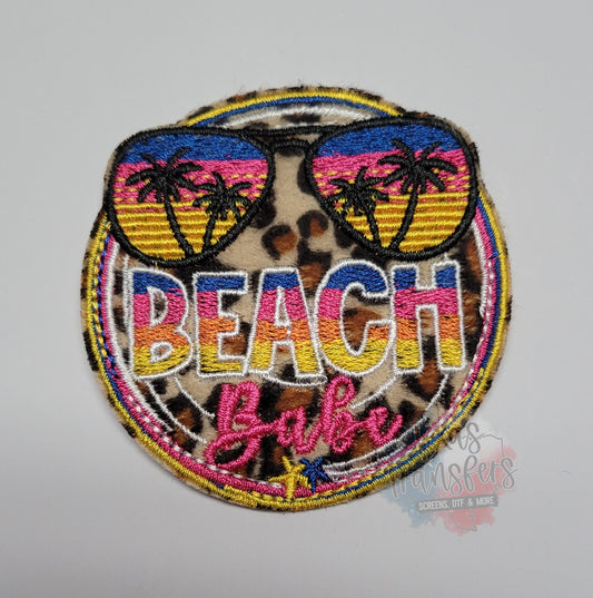 Beach Babe Leopard Sunglasses Iron-On PATCH - Texas Transfers and Designs