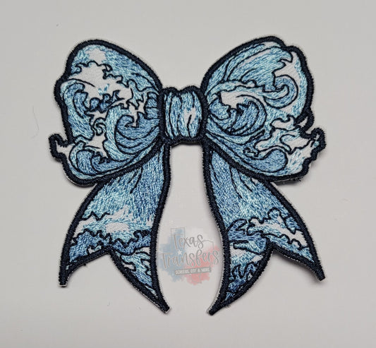 Wave Bow Iron-On PATCH - Texas Transfers and Designs