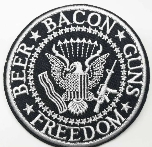 Freedom Bacon, Beef, Guns Iron-On PATCH - Texas Transfers and Designs