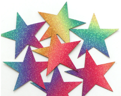 Glitter Star Iron-On PATCH