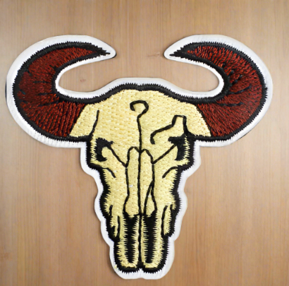 Bull Skull Iron-On PATCH - Texas Transfers and Designs