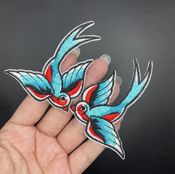 Swallow Tattoo IronOn Patch SET Texas Transfers and Designs