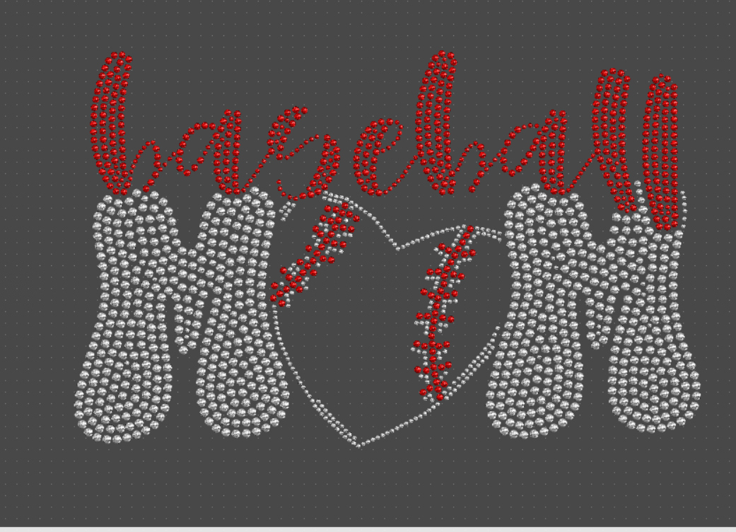 Baseball Mom Spangle Transfer - Texas Transfers and Designs