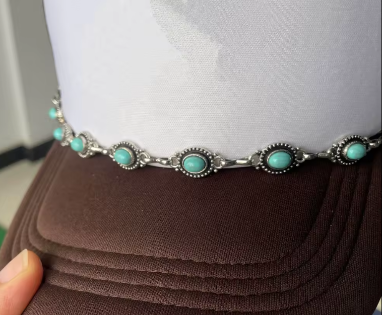 Turquoise/Country Hat Chains (Multiple Options) - Texas Transfers and Designs