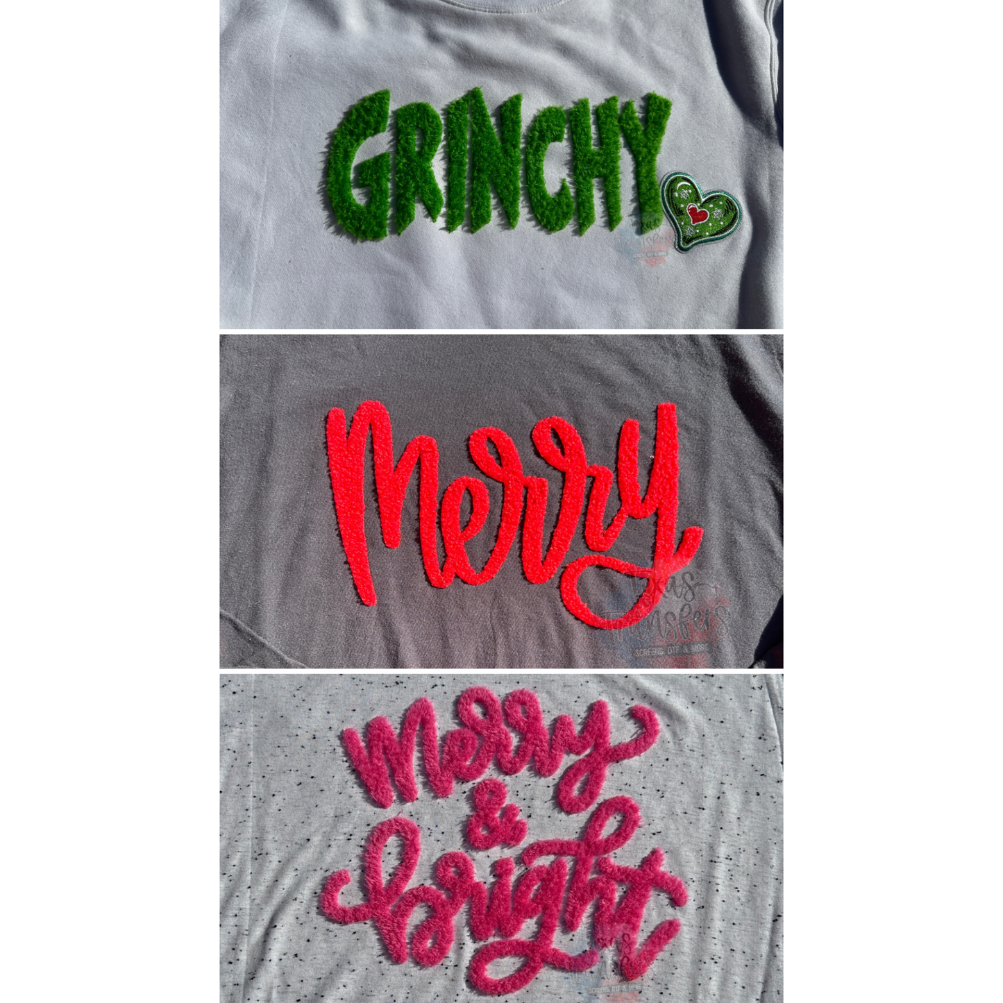 RESTOCKING 12/5 Fluffy Fuzzy XL Christmas Iron-On Patch (Multiple Options)