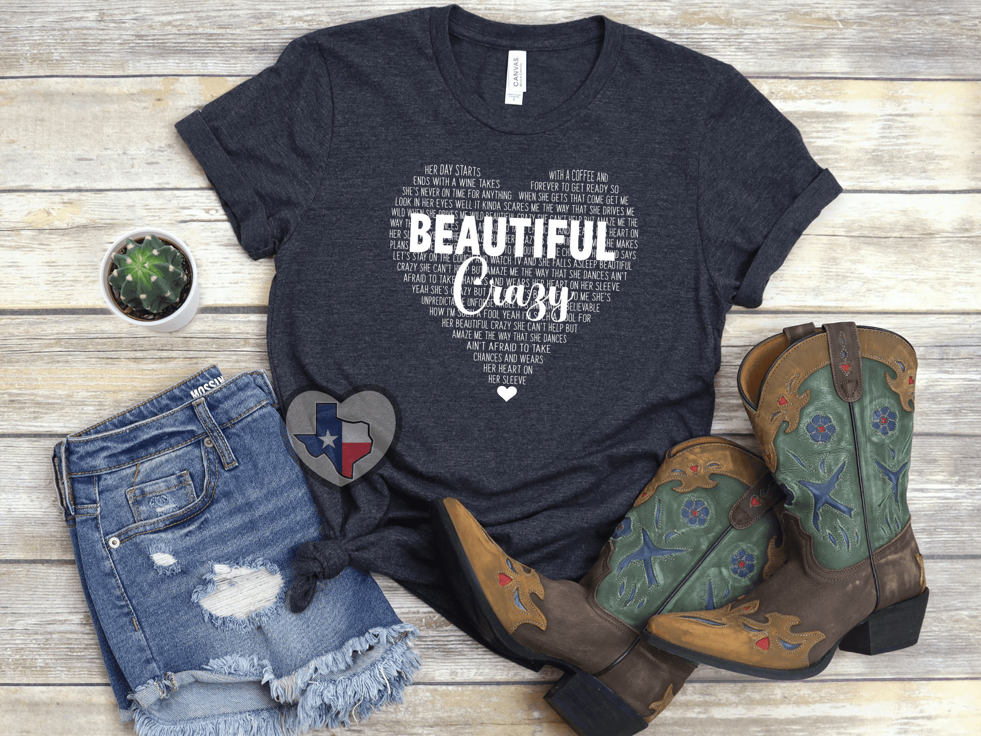 Beautiful Crazy (Lyrics) DTF - Texas Transfers and Designs