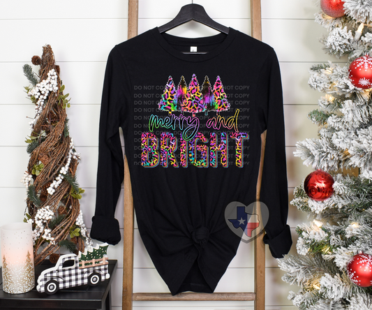 Merry and Bright LF Leopard DTF - Texas Transfers and Designs