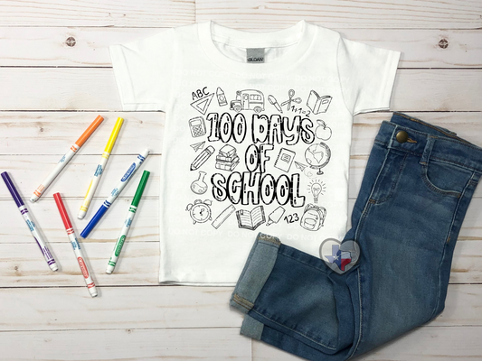 100 Days Coloring Print YOUTH