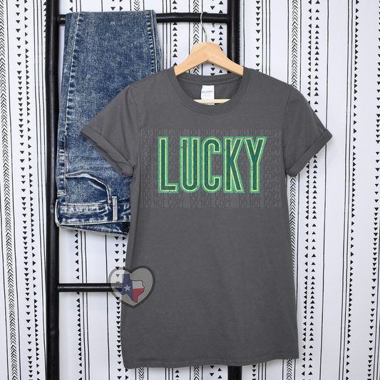 Lucky Distressed DTF - Texas Transfers and Designs