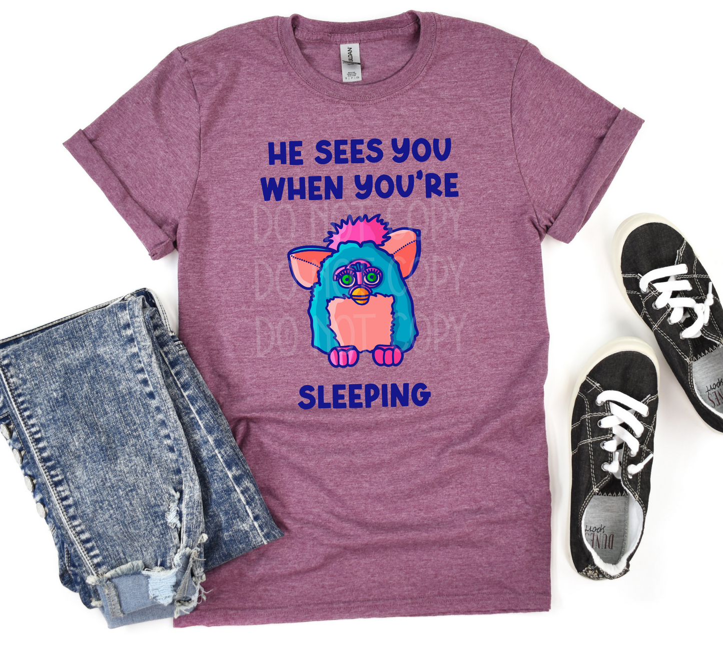 He Sees You When You're Sleeping (Furby) DTF - Texas Transfers and Designs