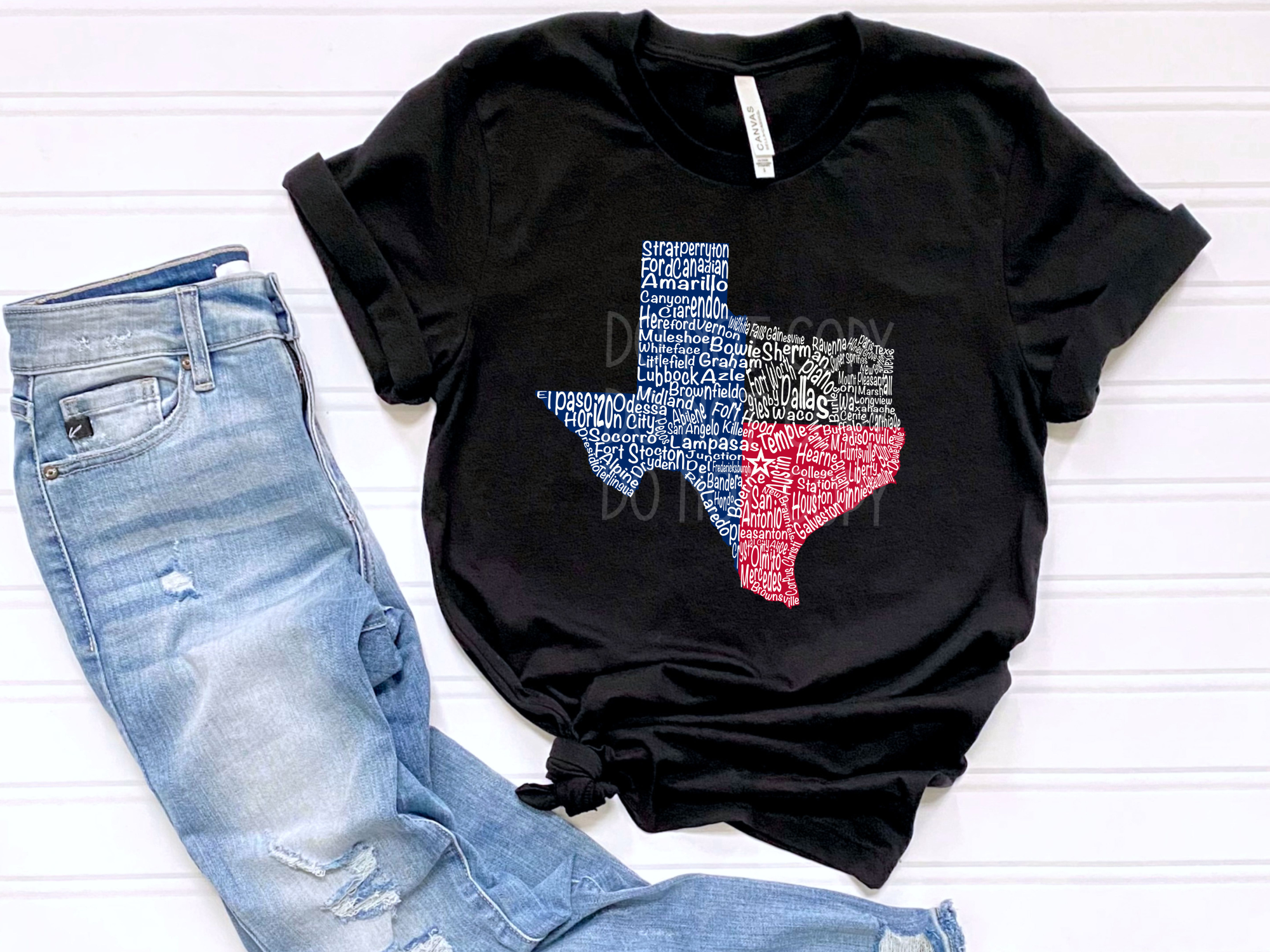 Texas Flash Design Texas Cities Flag DTF - Texas Transfers and Designs
