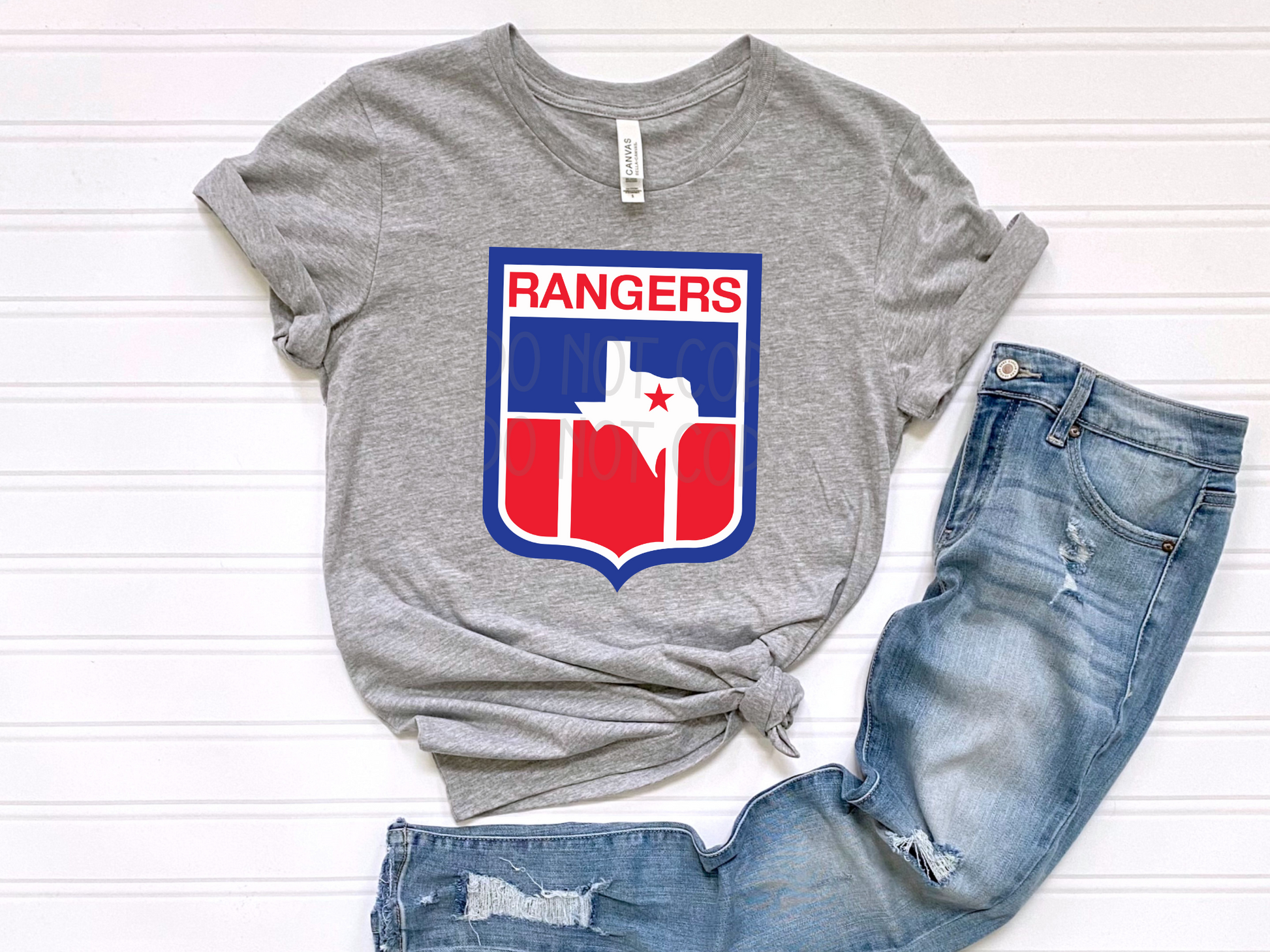 Rangers TX Shape DTF - Texas Transfers and Designs