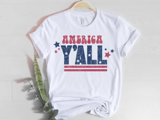 America Y'all DTF - Texas Transfers and Designs