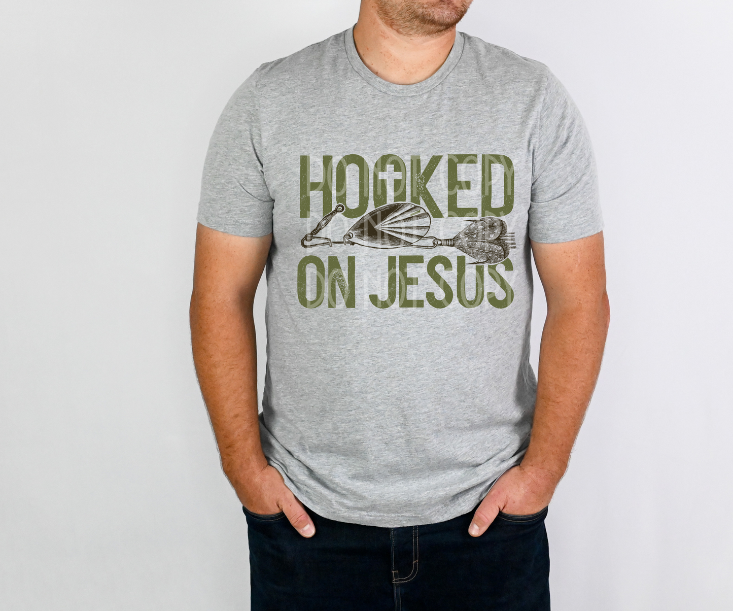 Hooked on Jesus DTF