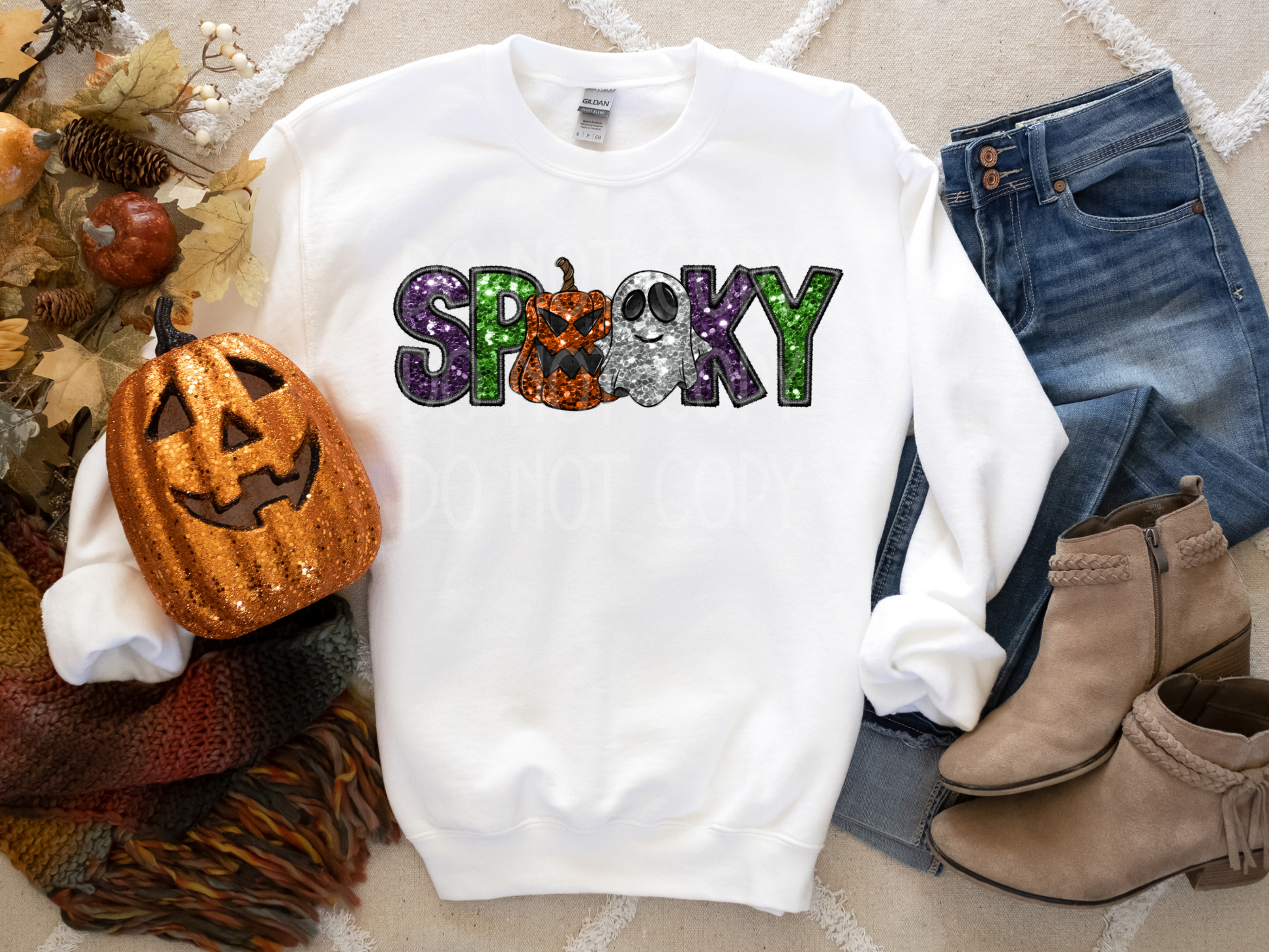 Spooky Sequin DTF - Texas Transfers and Designs