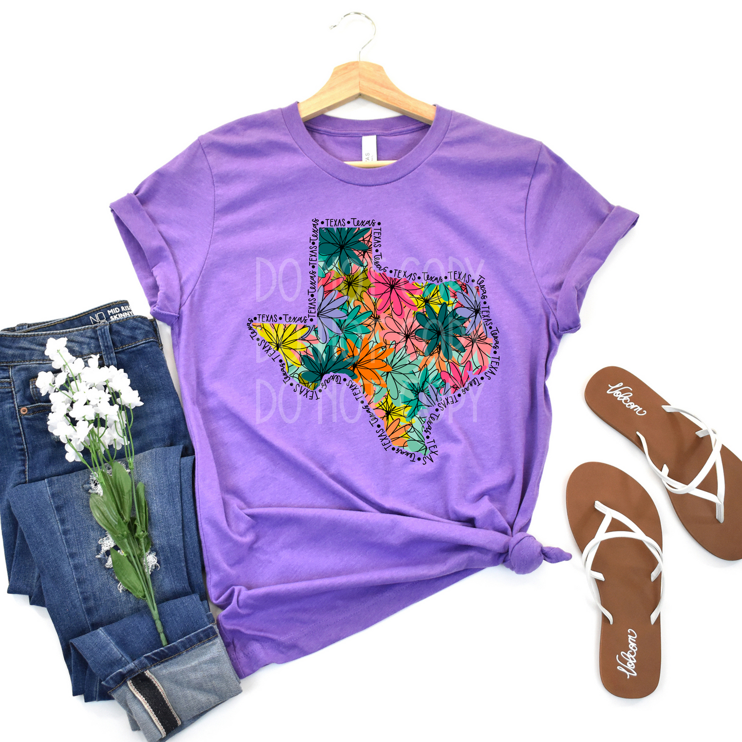 Texas Shape Floral DTF