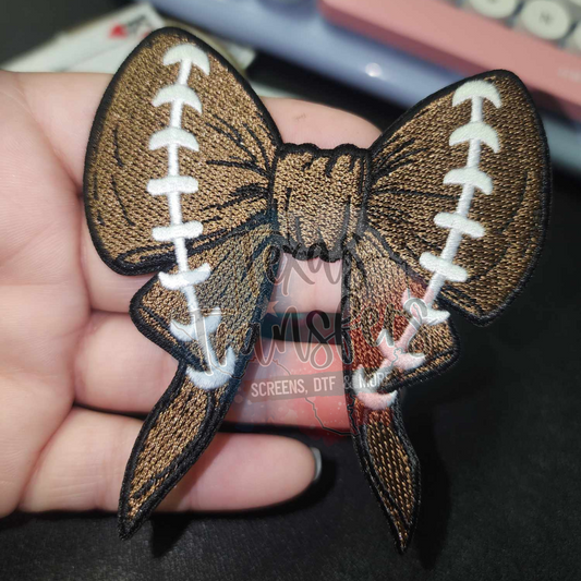 Football Bow Iron-On PATCH