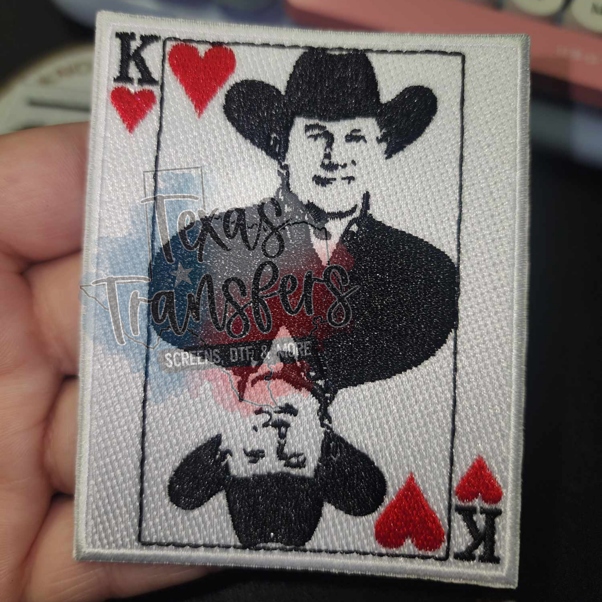 King George Iron-On PATCH - Texas Transfers and Designs