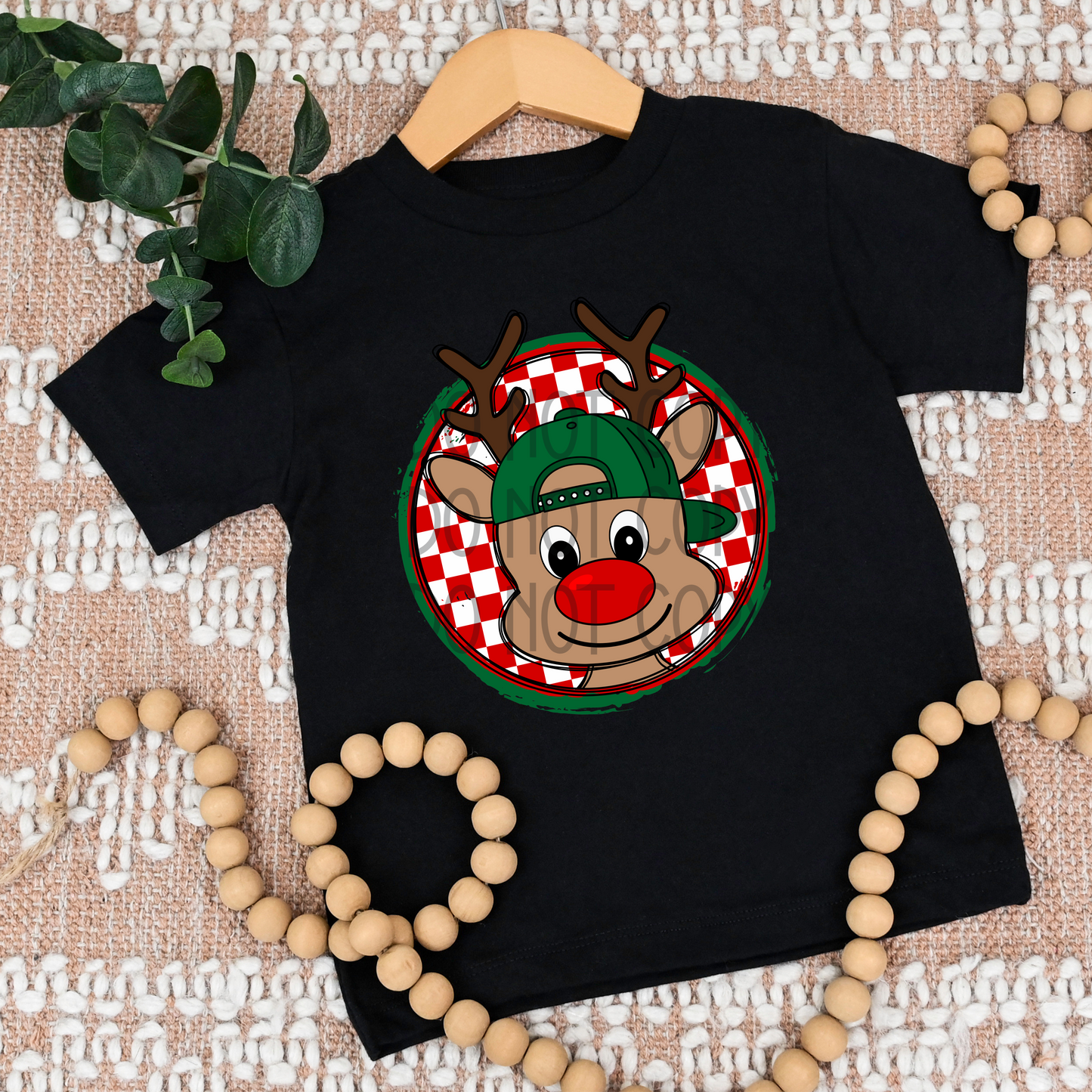 Reindeer Boy Checker DTF