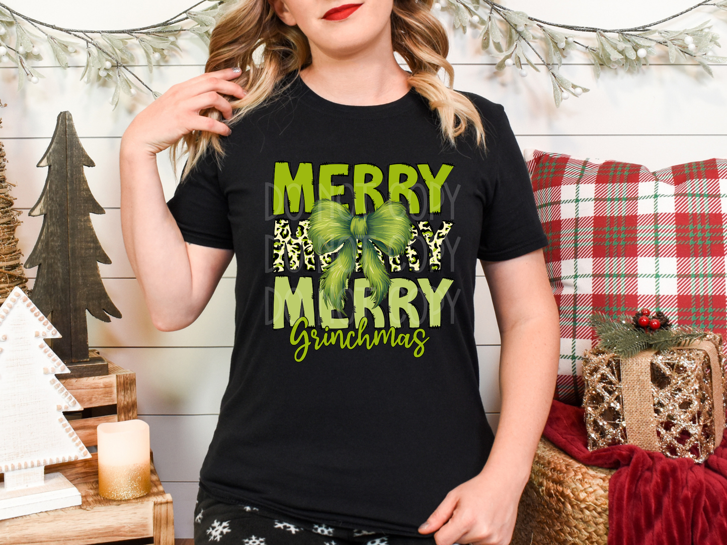 Merry Grinchmas Bow DTF