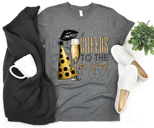 Cheers to the New Year DTF - Texas Transfers and Designs