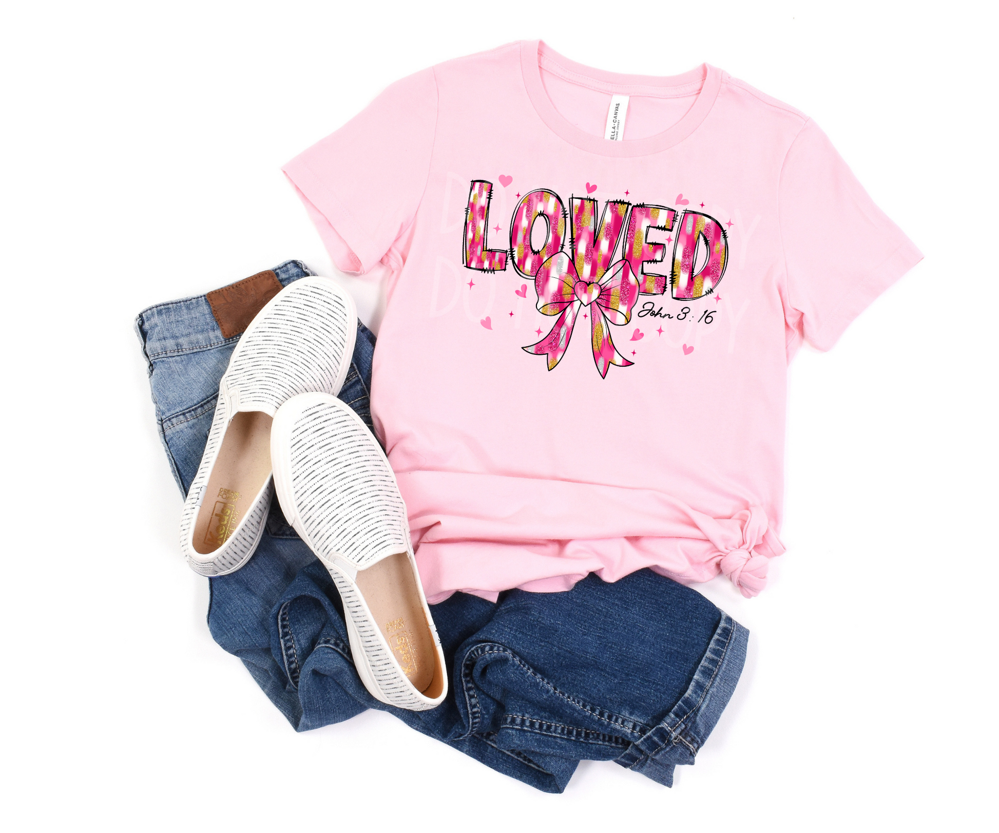 Loved Watercolor John 3:16 DTF - Texas Transfers and Designs