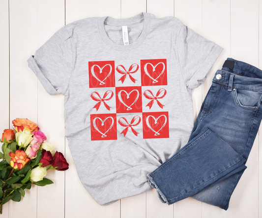 Tic Tac Toe Bow Valentine DTF - Texas Transfers and Designs