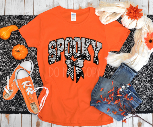 Spooky Bow Faux Lace DTF