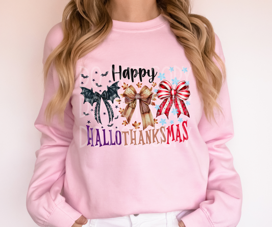 Happy HalloThanksMas Bows DTF