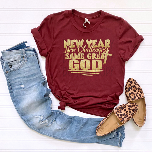 New Year/Same Great God Faux Gold Glitter DTF