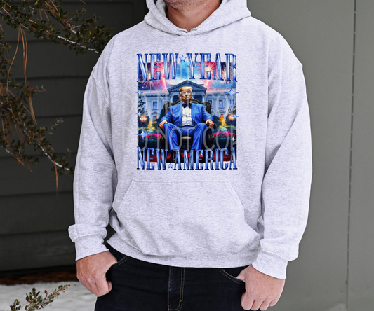 New Year Trump (Blue) DTF - Texas Transfers and Designs