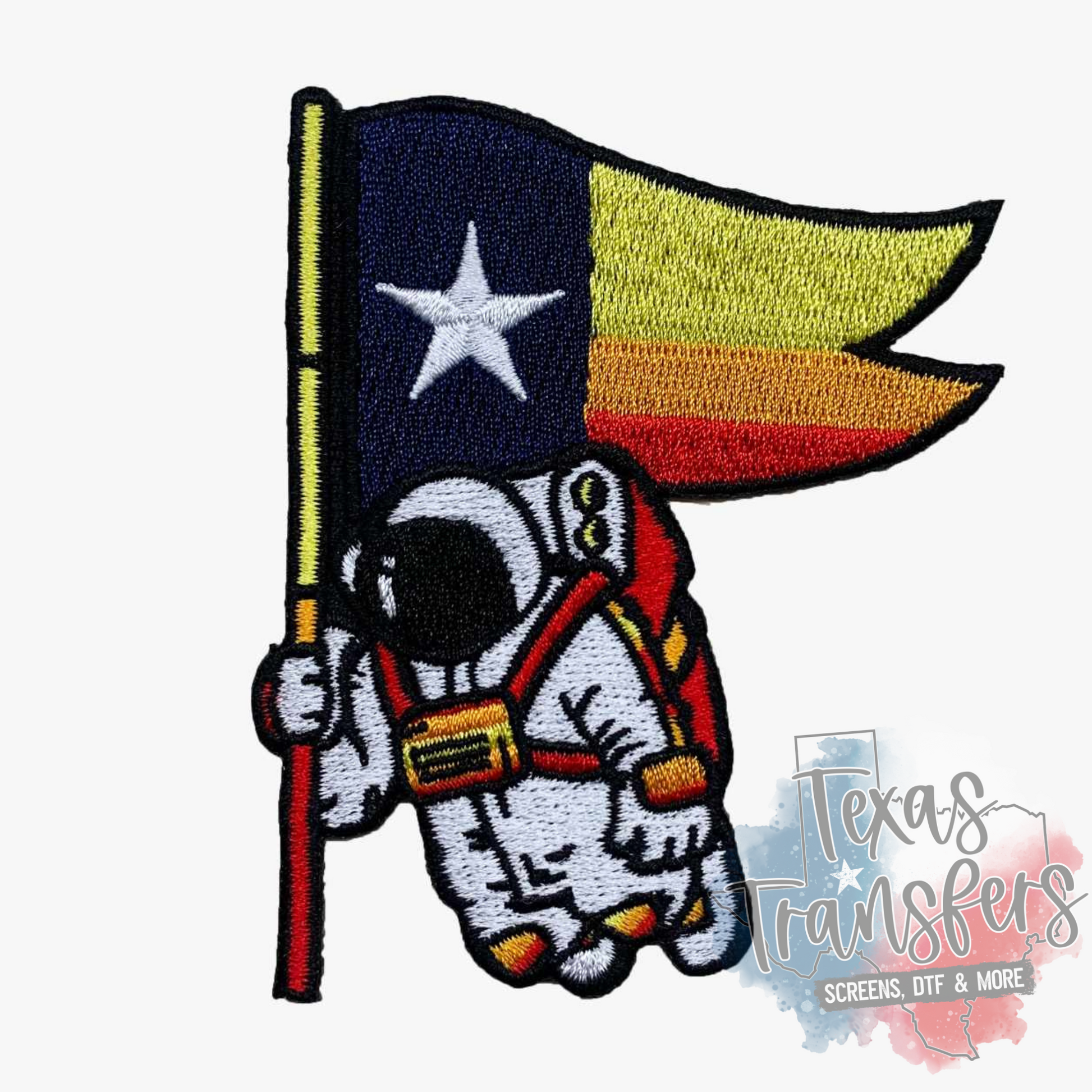 Houston Astronaut Iron-On PATCH - Texas Transfers and Designs