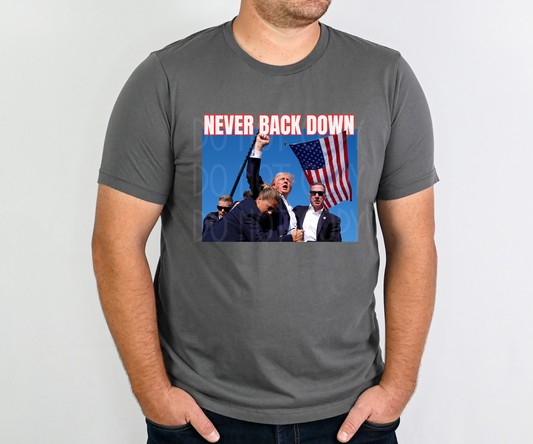 Never Back Down/Trump DTF - Texas Transfers and Designs