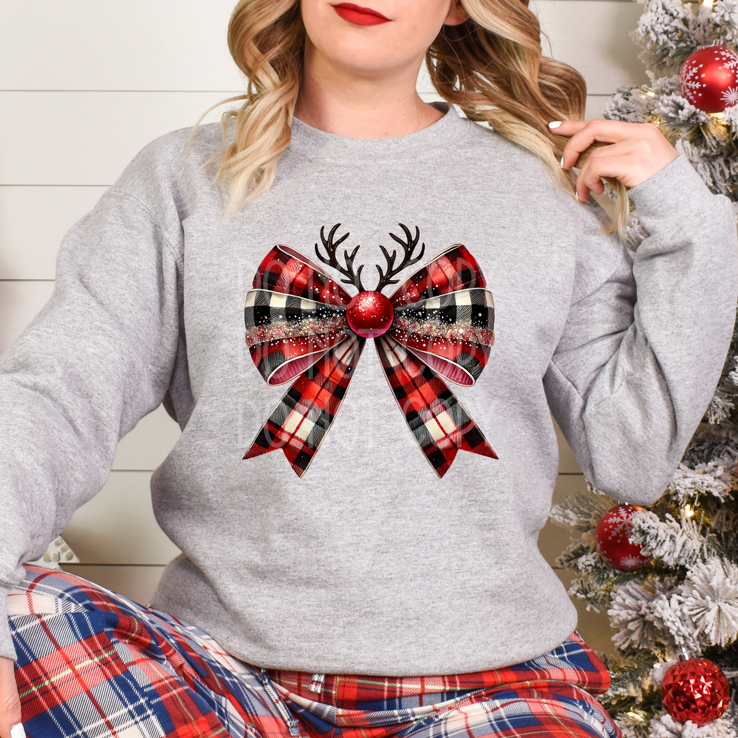 Reindeer Bow DTF - Texas Transfers and Designs