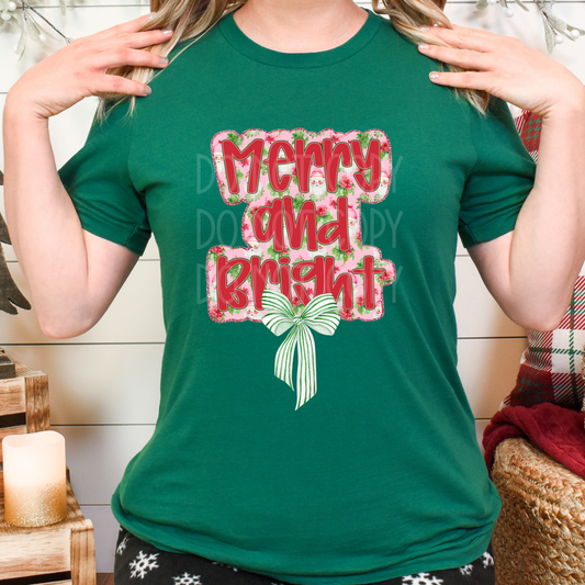 Merry & Bright Bow DTF