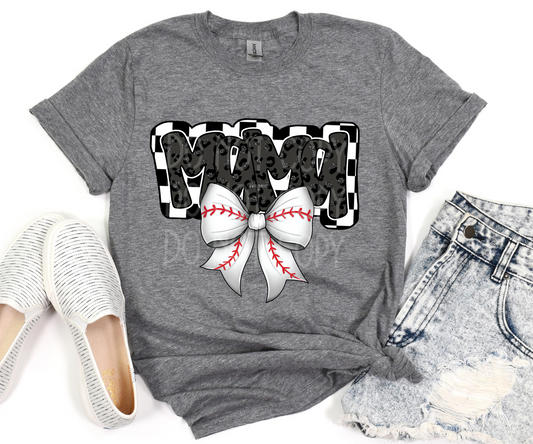 Baseball Mama Checker/Leopard DTF