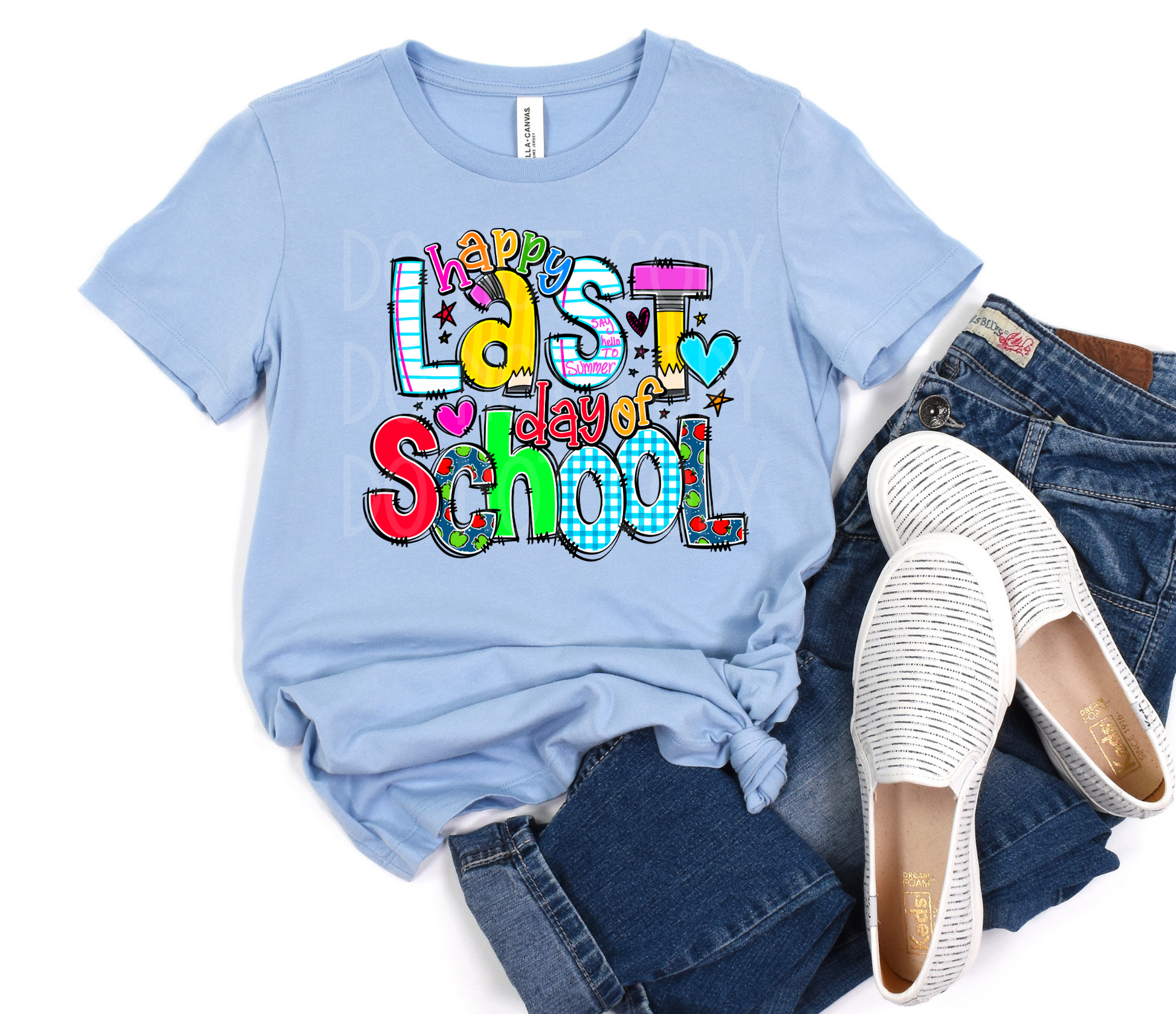 Happy Last Day of School Doodle DTF - Texas Transfers and Designs