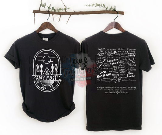 * TTD Exclusive* WHITE Goodnight Camp Mystic SET DTF *ALL PROCEEDS DONATED TO HILL COUNTRY EFFORTS/FAMILIES* - Texas Transfers and Designs