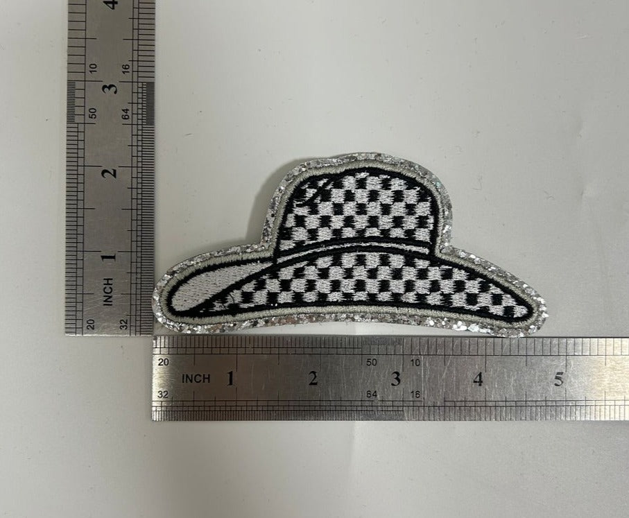 Checker Hat Iron-On PATCH