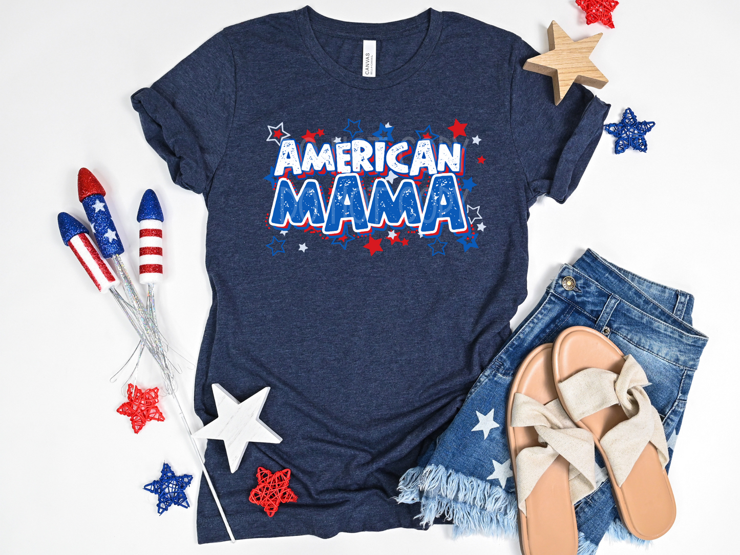 American Mama Stars DTF - Texas Transfers and Designs