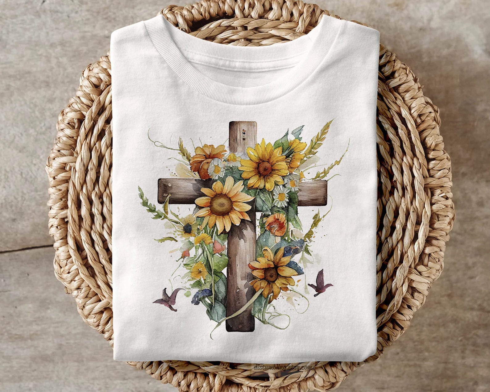 Sunflower Cross DTF - Texas Transfers and Designs