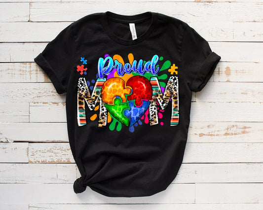 Proud Mom (Autism) DTF - Texas Transfers and Designs