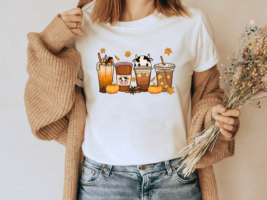 Cow Coffee Fall DTF - Texas Transfers and Designs