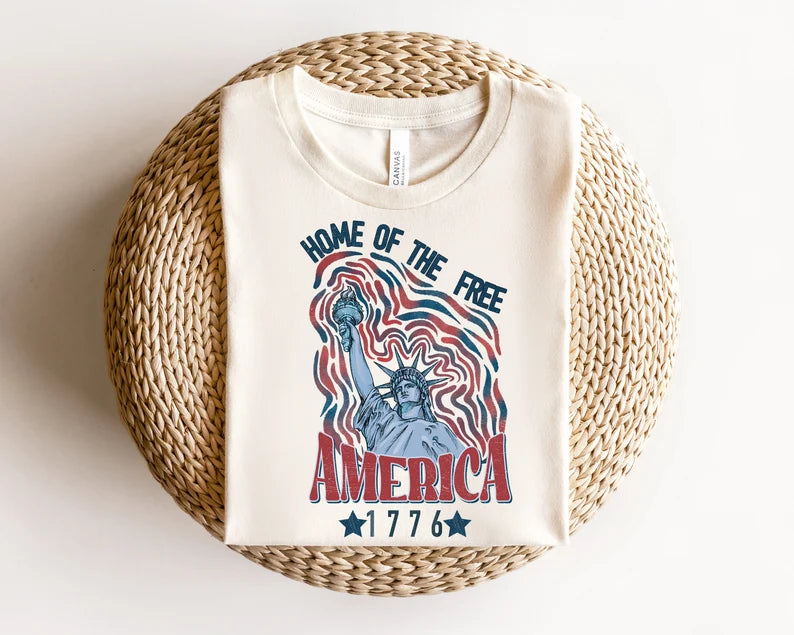 Home of the Free/Statue of Liberty DTF - Texas Transfers and Designs