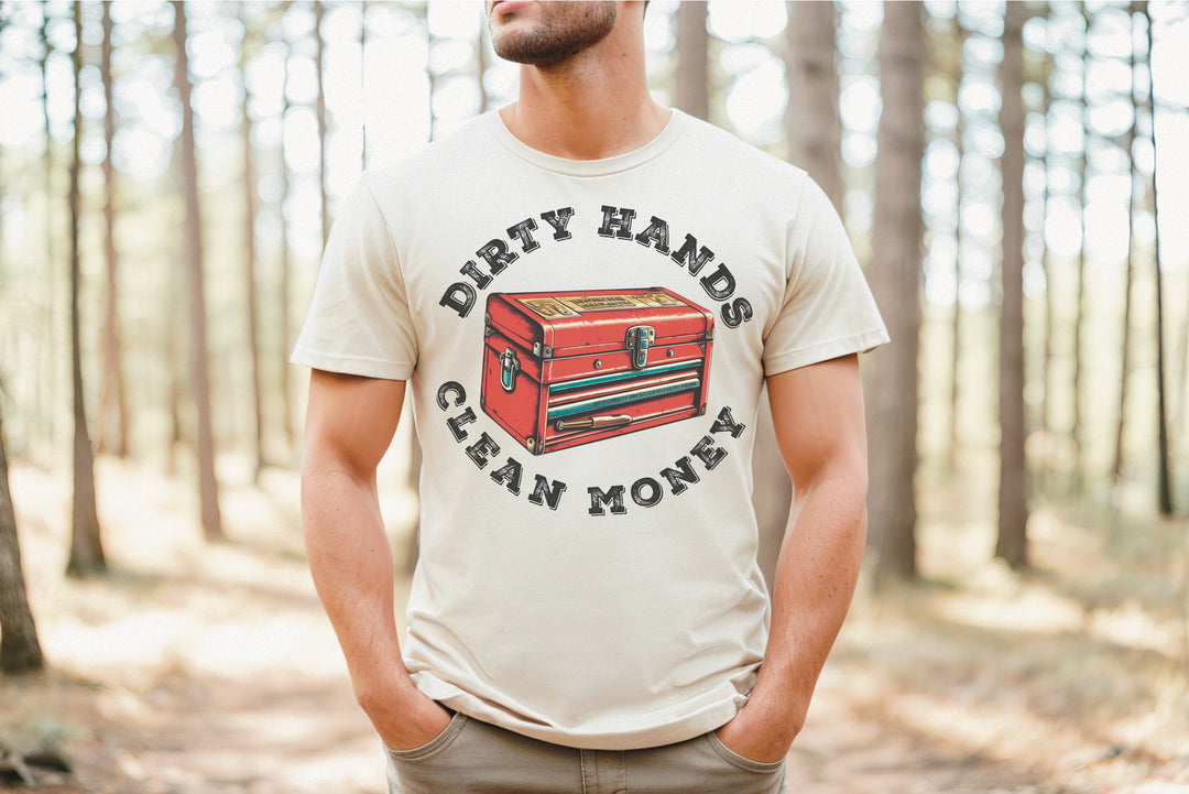 Dirty Hands Clean Money Toolbox DTF - Texas Transfers and Designs