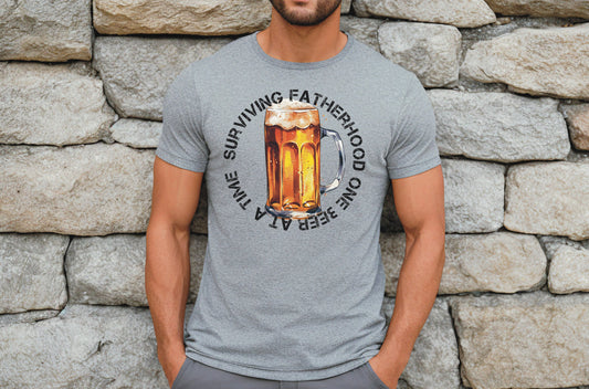 Surviving Fatherhood One Beer at a Time DTF - Texas Transfers and Designs